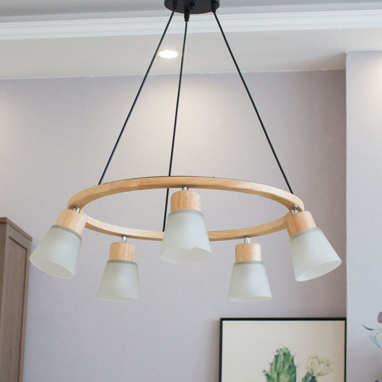 Nordic Minimalist Solid Wood Bird 3/5-light Chandelier
