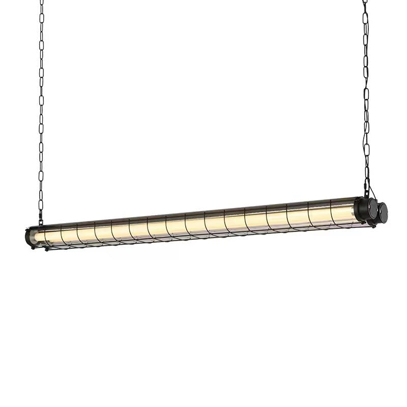 Contemporary Industrial Long Metal Acrylic 1/2 Light Island Light Chandelier for Dining Room