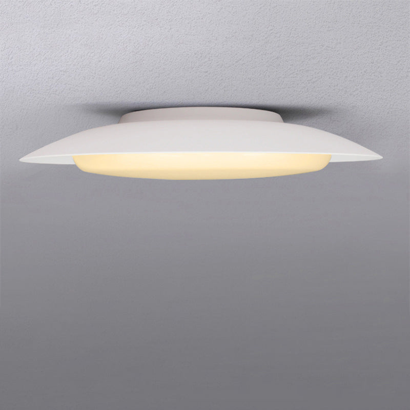 Contemporary Scandinavian Round Aluminum Acrylic Copper LED Semi-Flush Mount Ceiling Light For Living Room