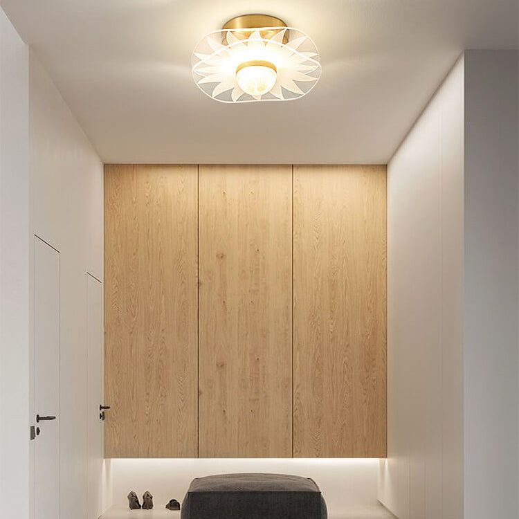 Creative Gold Double Layer Overlap Design LED Semi-flush Mount Light