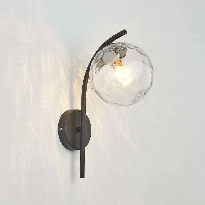 Nordic Arc Glass Globe 1-Light Wall Sconce Lamp
