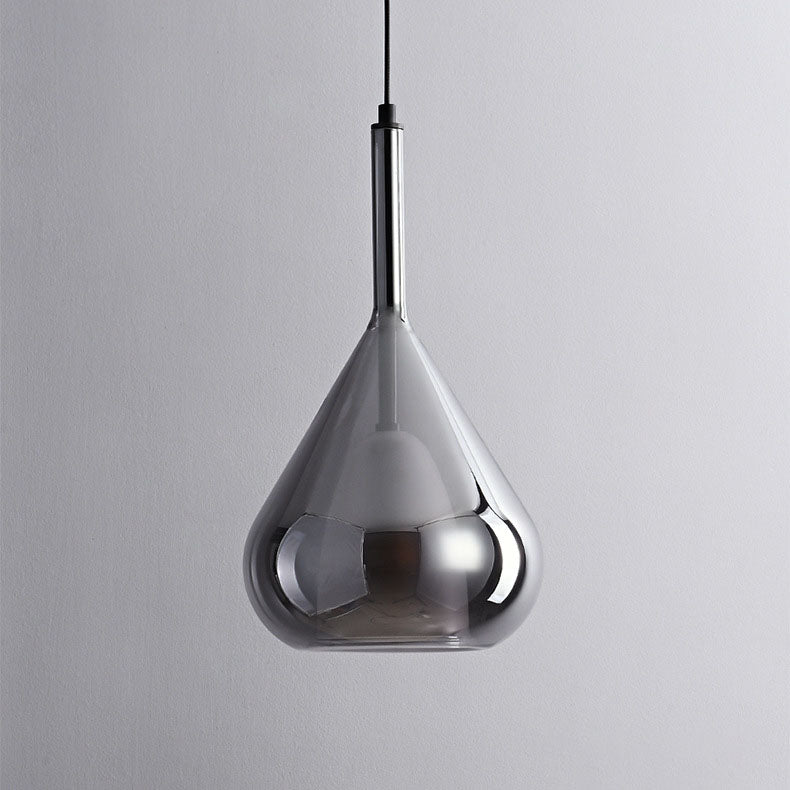 Contemporary Scandinavian Diamond Copper Glass 1-light Pendant Light for Bedroom