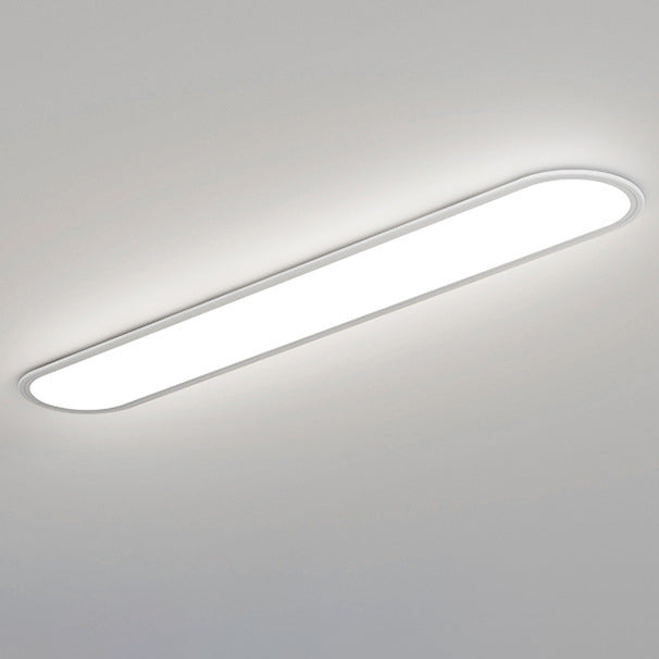 Modern Minimalist Iron Aluminum Acrylic Strip Elliptical LED Flush Mount Ceiling Light for Hallway