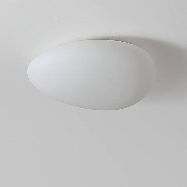 Nordic Minimalist Cobblestone Pe Lampshade LED Flush Mount Ceiling Light