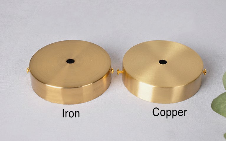 European Vintage Lotus Leaf Iron Copper 1-light Semi-flush Mount Light