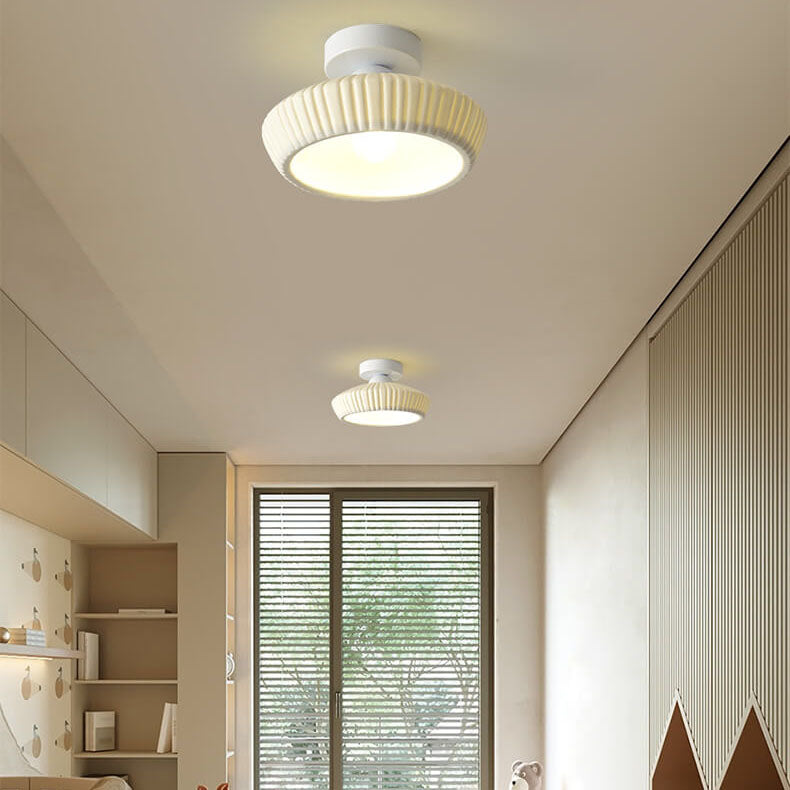 Modern Light Luxury Ceramic Disc 1-light Semi-flush Mount Lighting