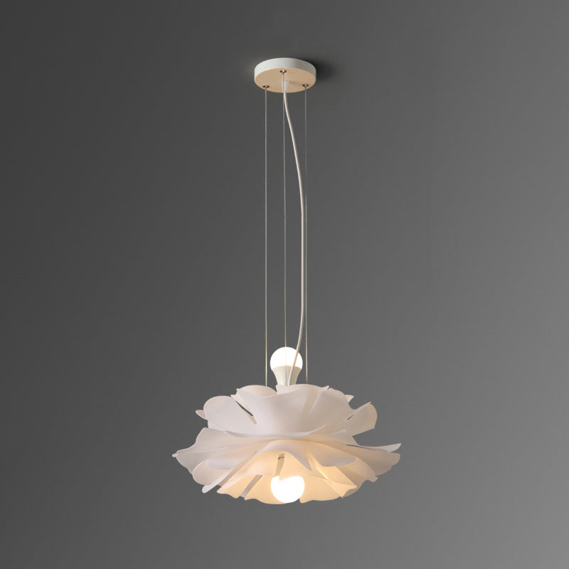 Modern Art Deco Petal Shaped Iron Acrylic 2-Light Pendant Light For Bedroom