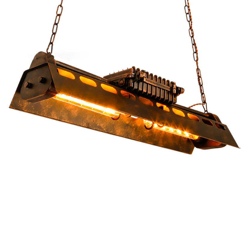 Contemporary Industrial Iron 4 - Light Chandelier Island Light for Dining Room