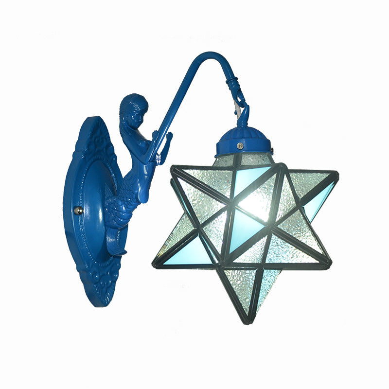 Traditional Tiffany Hardware Glass Pattern 1 - Light Wall Sconce Lamp For Bedroom