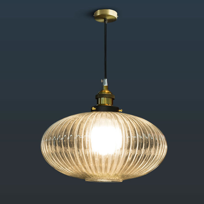 Contemporary Nordic Dome Oval Transparent Glass Iron 1 - Light Pendant Light For Living Room