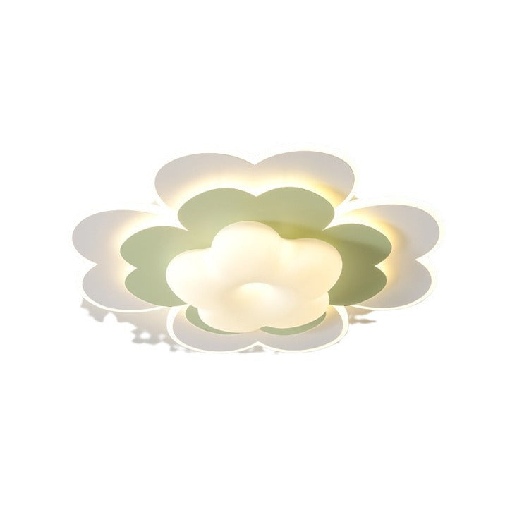 Contemporary Creative PE Iron Floral LED Flush Mount Ceiling Light For Bedroom