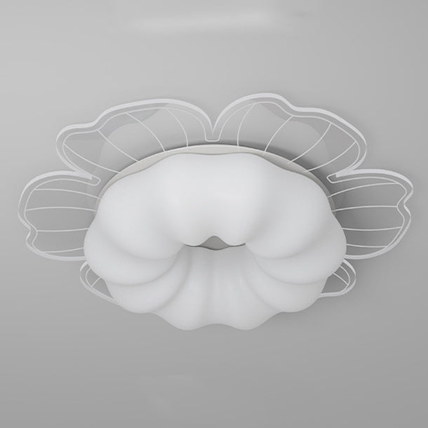 Contemporary Creative PVC Iron Floral Round LED Flush Mount Ceiling Light For Bedroom & Living Room