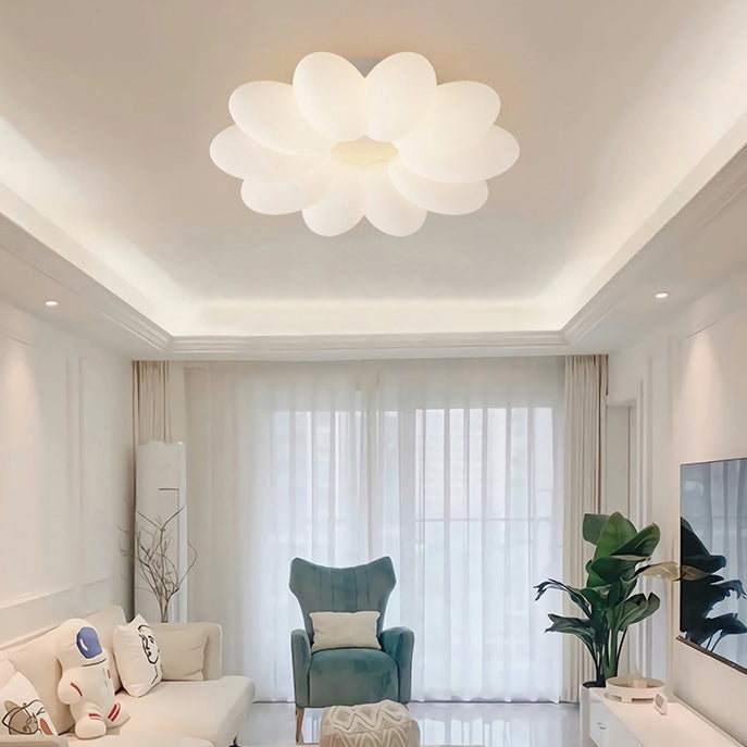 Modern Minimalist Flower Metal Acrylic Shade LED Flush Mount Ceiling Light for Bedroom
