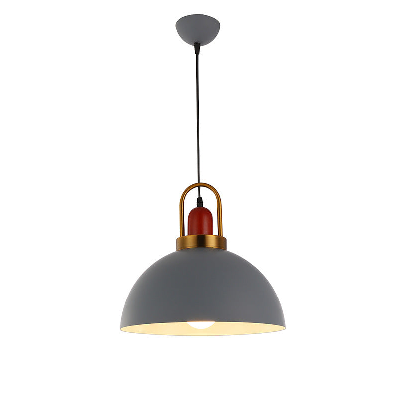 Contemporary Nordic Round Dome Aluminum 1-Light Pendant Light For Living Room