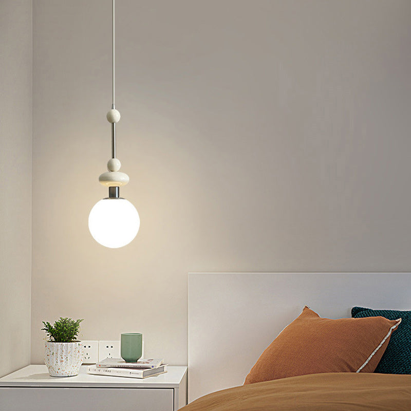 Modern Minimalist Round Globe Round Beads Iron 1-Light Pendant Light For Bedroom