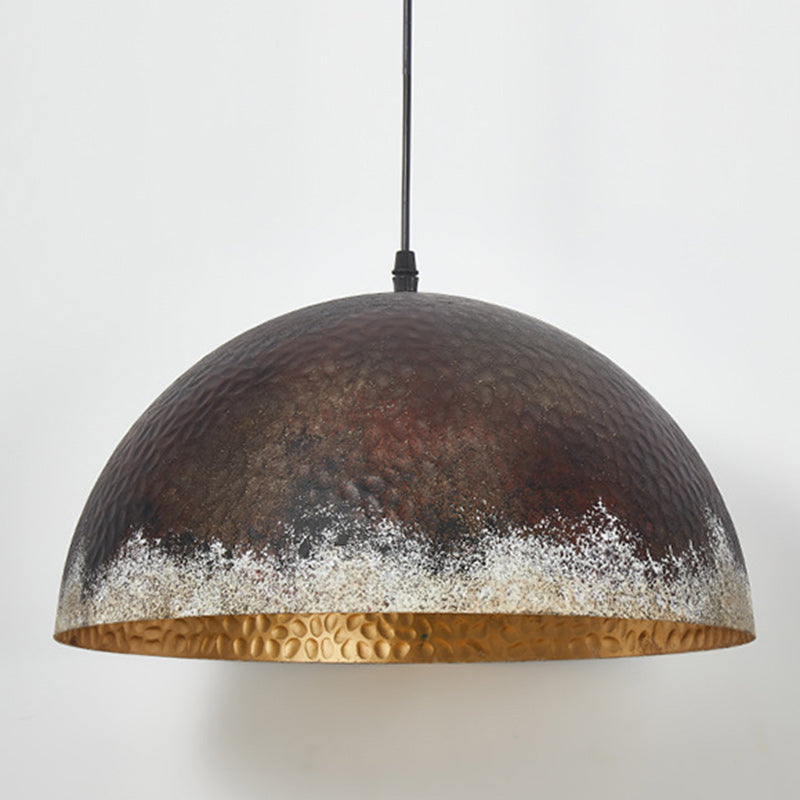 Traditional Japanese Dome Copper 1-Light Pendant Light For Living Room