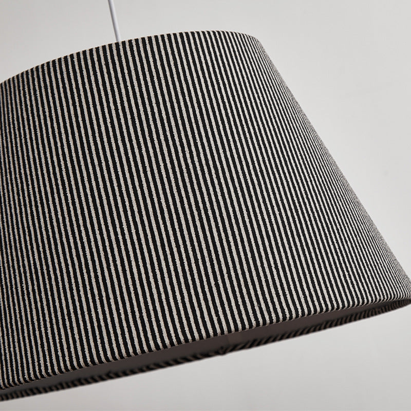 Modern Minimalist Drum Fabric 1-Light Pendant Light For Living Room