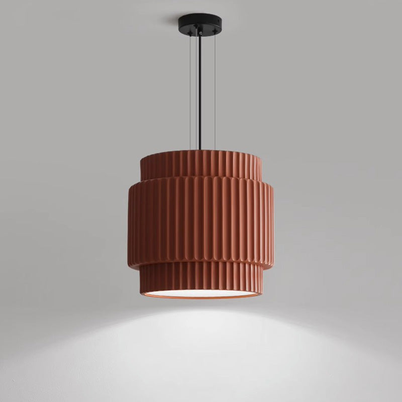 Contemporary Nordic Painted Ribbed Resin 1/3-light Pendant Light for Living Room