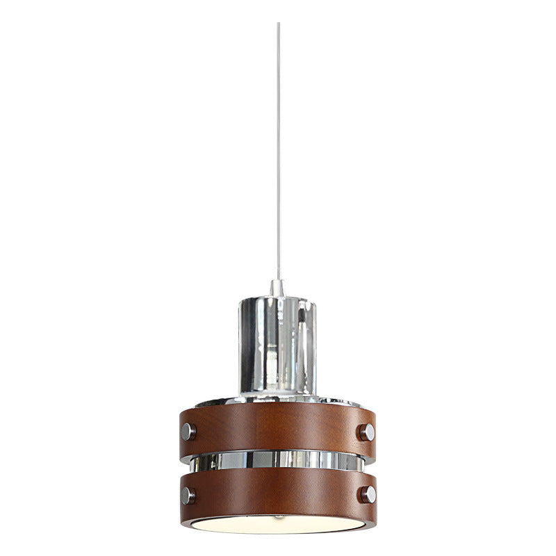 Traditional Vintage Cylinder Cake Shape Iron 1-Light Pendant Light For Living Room
