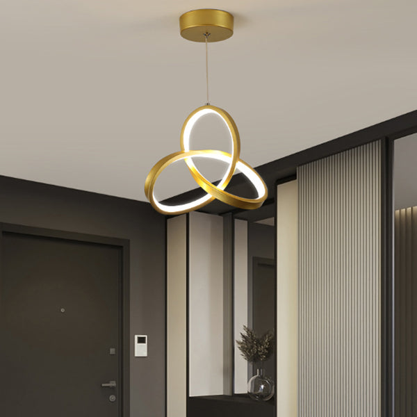 Modern Minimalist Bend Wrap Triangle Aluminum Acrylic LED Pendant Light for Living Room