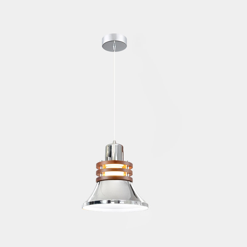 Contemporary Retro Trumpet Iron Shade 1-Light Pendant Light For Living Room