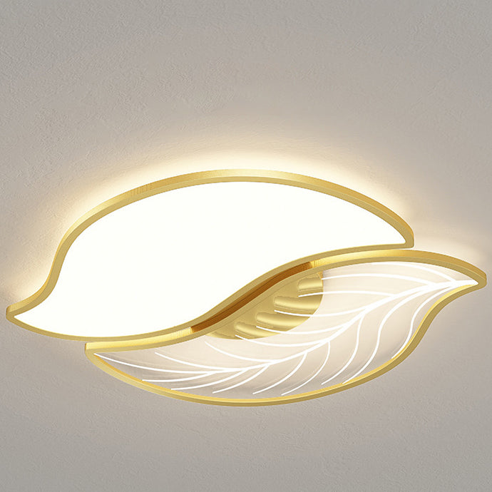 Contemporary Creative Leaves Iron Acrylic LED Flush Mount Ceiling Light For Living Room