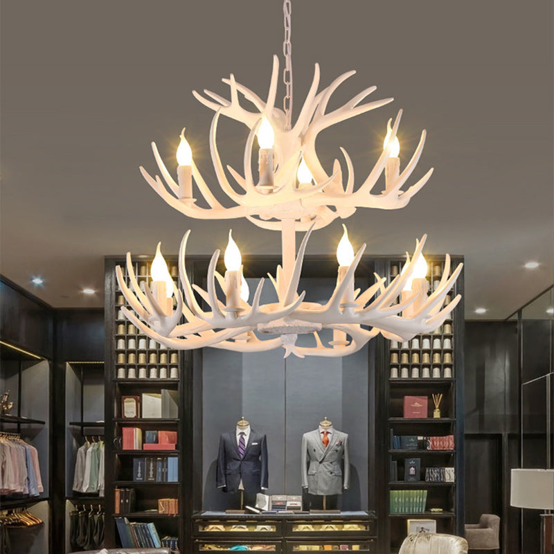 Modern Art Deco Antler Shaped Iron Pvc 4/6/8/9/12 Light Chandelier for Dining Room
