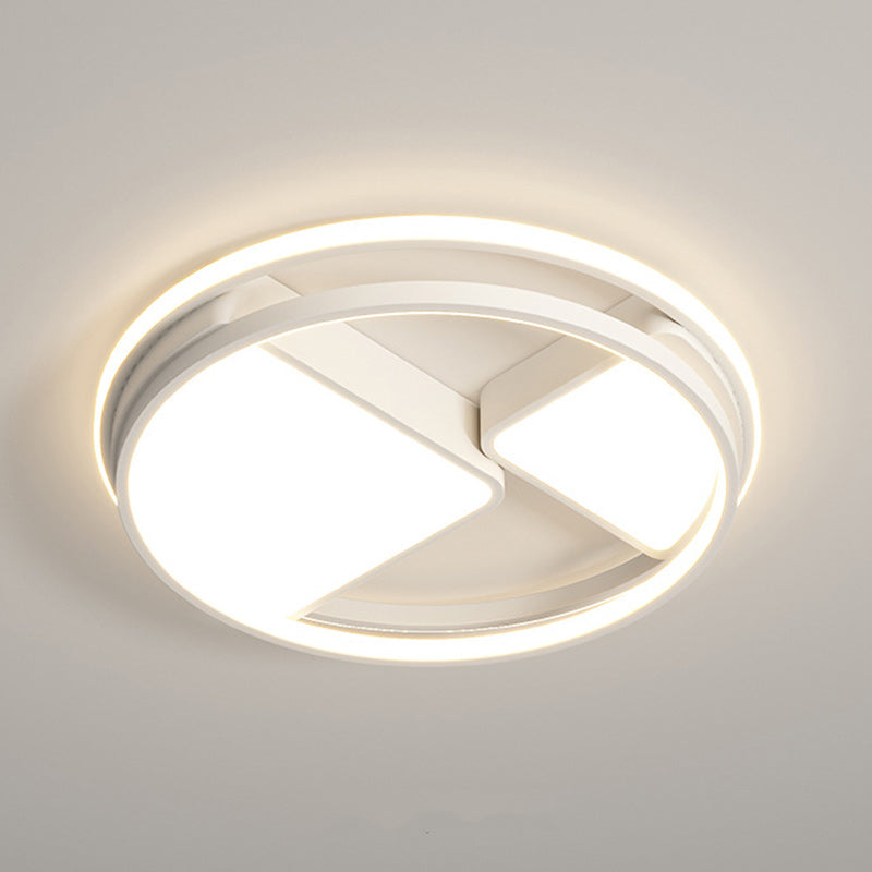 Modern Minimalist Round Square Rectangle Dome Iron Aluminum Acrylic LED Flush Mount Ceiling Light For Bedroom