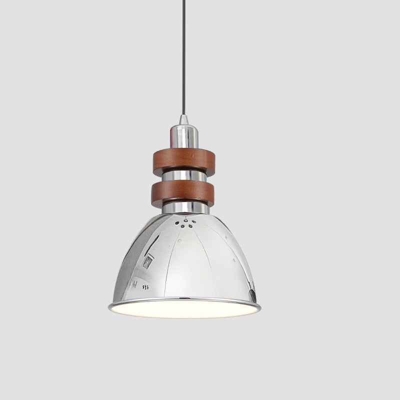 Modern Minimalist Dome Pendant Light 1-Light Iron Metal Ceiling Fixture for Bedroom
