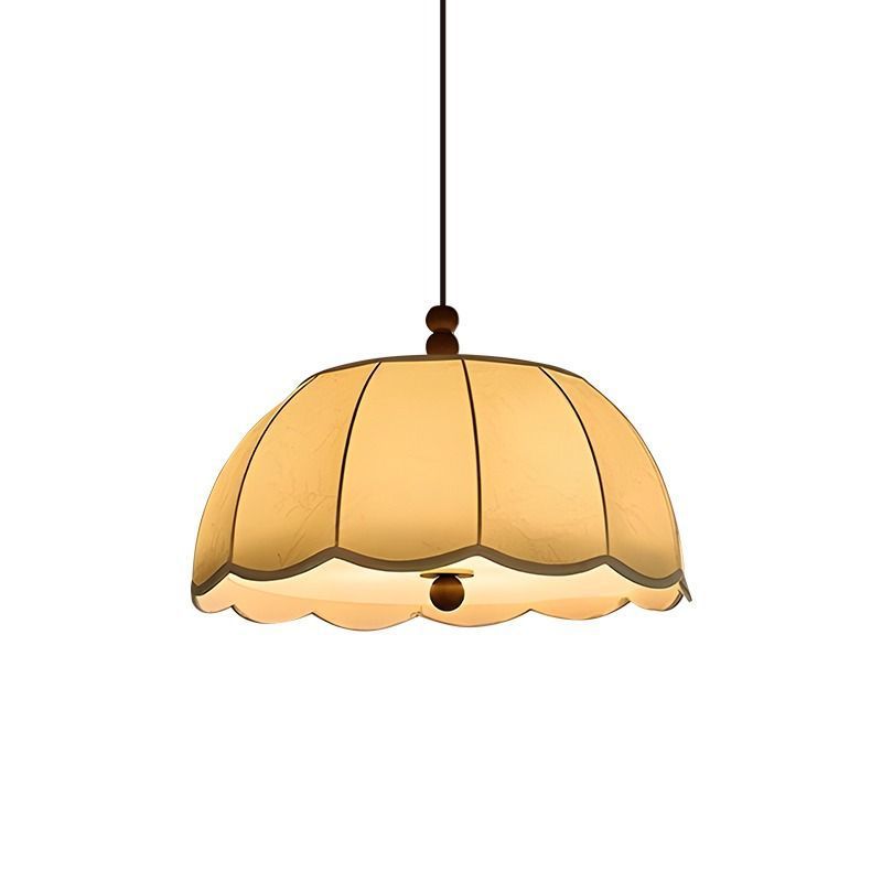 Traditional French Dome Iron Fabric 4-light Pendant Light for Bedroom