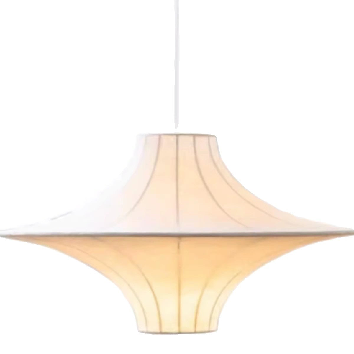 Traditional Japanese Flying Saucer Iron Silk 2/3 Light Pendant Light for Living Room