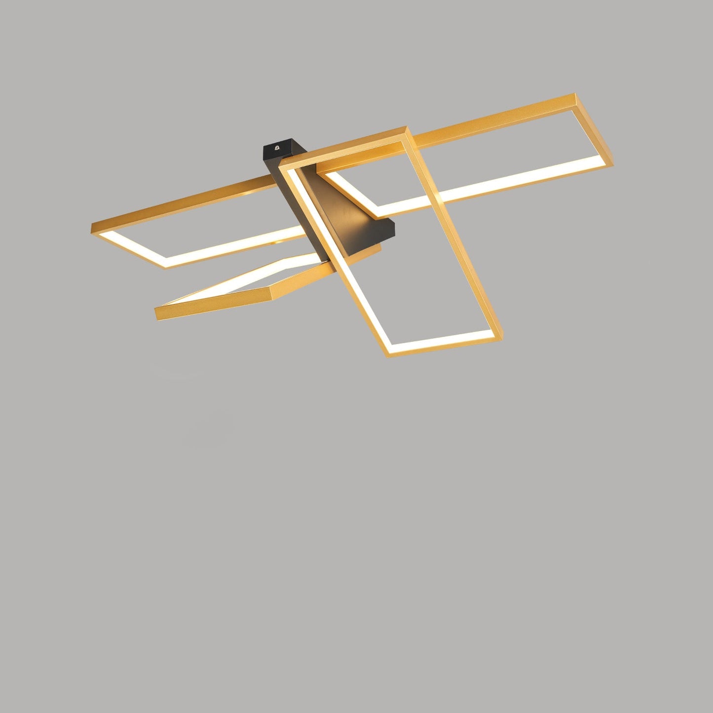 Modern Eclectic Rectangular Frame Aluminum Silicone LED Semi-Flush Mount Ceiling Light For Bedroom