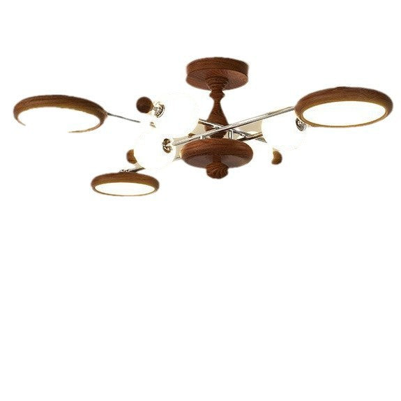 Contemporary Creative Circular Acrylic Iron LED Semi-flush Mount Ceiling Light for Living Room