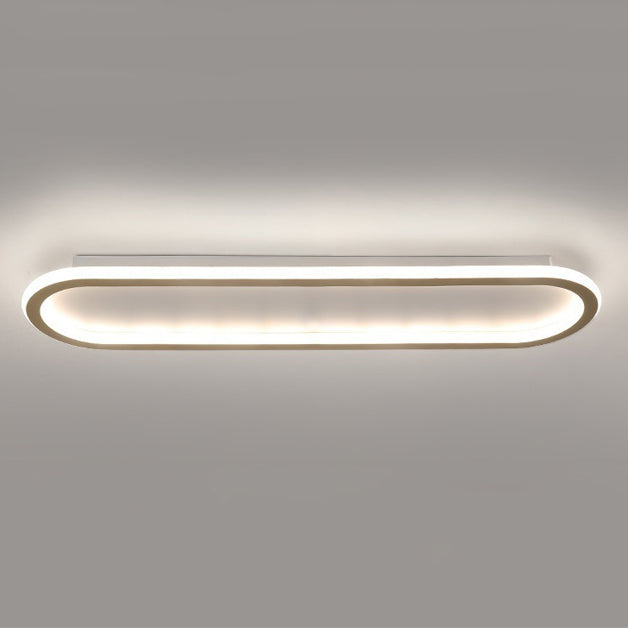 Modern Minimalist Iron Silica Elliptical LED Flush Mount Ceiling Light for Hallway
