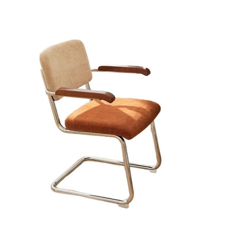 Traditional Vintage Ergonomics Lune Flannelette Iron Solid Wood Sponge Desk Chair Backrest Armrest For Home Office