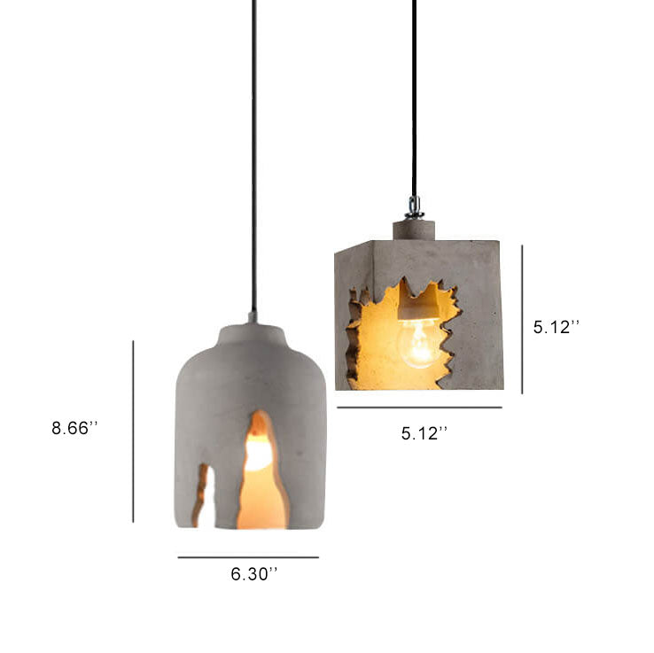 Industrial Creative Notch Cement 1-Light Pendant Light