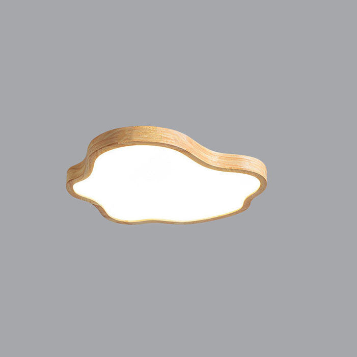 Japanese Minimalist Log Clouds Acrylic LED Flush Mount Ceiling Light