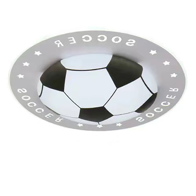 Modern Art Deco Soccer Ball Round Acrylic Iron LED Flush Mount Ceiling Light for Living Room