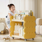Lumendat Contemporary Creative Square Cheese Kids Plastic Bookshelf 2-Tier For Bedroom Lumendat