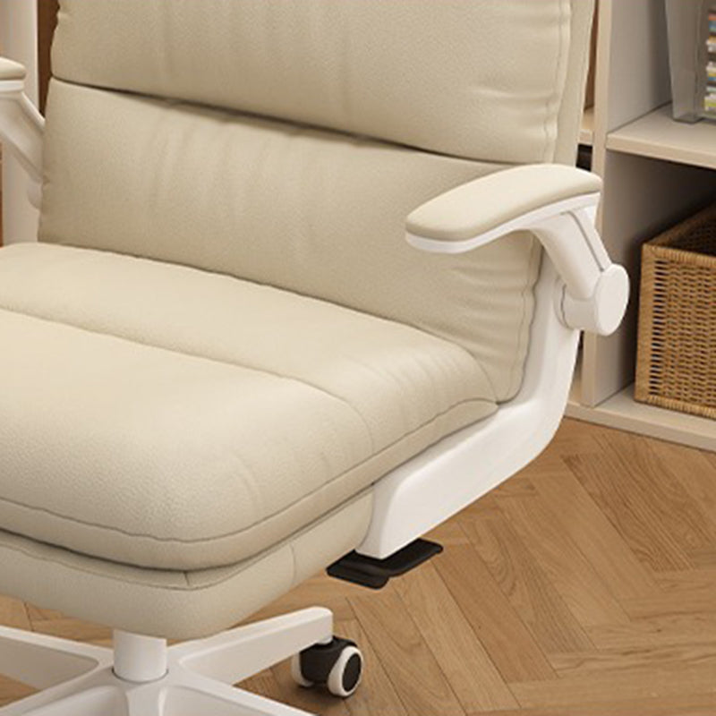 Modern Minimalist Rectangular Faux Nappa Leather Nylon Desk Chair Backrest Armrest For Home Office