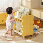 Lumendat Contemporary Creative Square Cheese Kids Plastic Bookshelf 2-Tier For Bedroom Lumendat