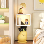 Lumendat Contemporary Creative Kids MDF Resin Pear Square Shape Nightstand 2-Tier For Living Room & Bedroom Lumendat