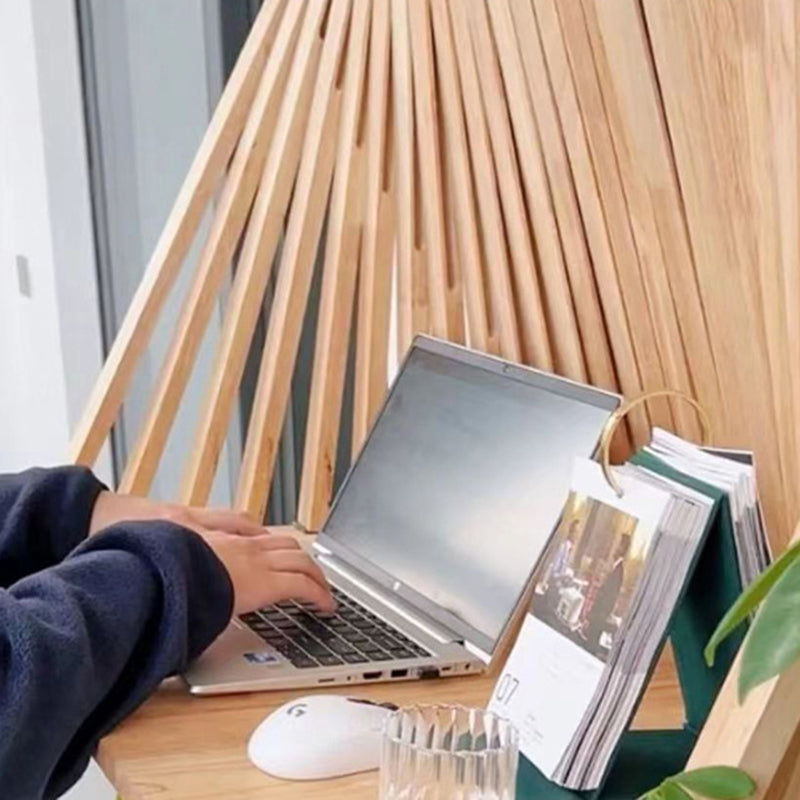 Contemporary Creative Semicircle Solid Wood Desks 1-Tier For Home Office DFM-F