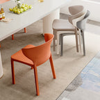 Contemporary Scandinavian PP Plastic Square Ergonomivally Design Stackable Dining Chair Backrest For Dining Room DFM-F