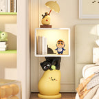Lumendat Contemporary Creative Kids MDF Resin Pear Square Shape Nightstand 2-Tier For Living Room & Bedroom Lumendat