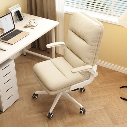 Modern Minimalist Rectangular Faux Nappa Leather Nylon Desk Chair Backrest Armrest For Home Office