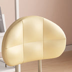 Lumendat Modern Minimalist Round Artificial Leather Wood Iron Chair Backrest Armless For Living Room Lumendat