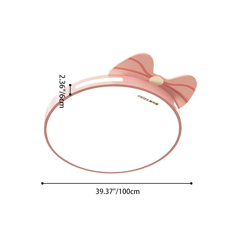 Lumendat Modern Minimalist Spherical Round Bow Tie Kid Iron Acrylic LED Flush Mount Ceiling Light For Bedroom Lumendat