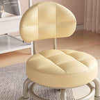 Lumendat Modern Minimalist Round Artificial Leather Wood Iron Chair Backrest Armless For Living Room Lumendat