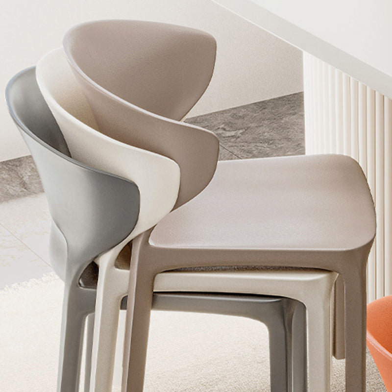 Contemporary Scandinavian PP Plastic Square Ergonomivally Design Stackable Dining Chair Backrest For Dining Room DFM-F